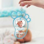 Gepersonaliseerde Drive Safe Baby Voetafdruk Multi-color Acryl Autospiegel Hanger Accessoires met Babyfoto Moederdag Vaderdag Cadeau voor Mama Papa