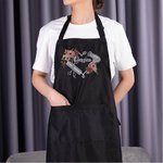 Personalized Flower Hair Cut Tool Design Waterproof Salon Apron with Name and 2 Pockets Graduation Birthday Gift for Hairstylist