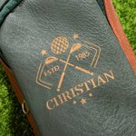 Sac Balle de Golf en Cuir PU Personnalisé avec Monogramme et Set Coupe-Cigares Humidificateur Cadeau Fête des Pères pour Amateurs de Golf