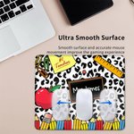 Personlig Leopard Penna Apple Lärarinspiration Halkfri musmatta med namn Uppskattning Tillbaka till skolan Present till lärare
