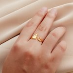 Personligt djur djur silhuett initialer ring minnesmärke smycken gåva för djurälskare