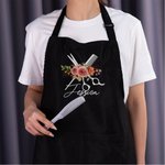 Personalized Flower Hair Cut Tool Design Waterproof Salon Apron with Name and 2 Pockets Graduation Birthday Gift for Hairstylist