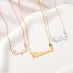 Personalisierte Western Cowboy Stil Birthstone Halskette mit Namen Jahrestag Geburtstag Geschenk für sie