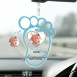 Gepersonaliseerde Drive Safe Baby Voetafdruk Multi-color Acryl Autospiegel Hanger Accessoires met Babyfoto Moederdag Vaderdag Cadeau voor Mama Papa