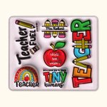 Gepersonaliseerde 3D Effect Apple Pencil Regenboog Teach Love Inspire Antislip Muismat met Naam Verjaardag Lerarendag Waardering Cadeau voor Leraar