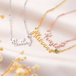 Personalisierte Western Cowboy Stil Birthstone Halskette mit Namen Jahrestag Geburtstag Geschenk für sie