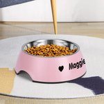 Personalisierte 2 in 1 Anti-Rutsch-Tierfutter Wasserschüssel mit Namen Lebensmittel-Edelstahl Fütterung liefert Geschenk für Hund Katze Liebhaber