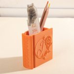 Personalized 3D Printed Book Shaped Pencil Bookmark Holder Multicolour Bookself Decoration Birthday Gift for Bookworm Book Lover