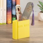 Personalized 3D Printed Book Shaped Pencil Bookmark Holder Multicolour Bookself Decoration Birthday Gift for Bookworm Book Lover