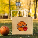 Spersonalizowana torba z juty o dużej pojemności do koszykówki, piłki nożnej, golfa i dopingu z imieniem i numerem Prezent sportowy na urodziny dla niej