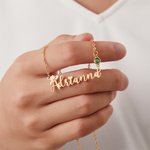Personalisierte Western Cowboy Stil Birthstone Halskette mit Namen Jahrestag Geburtstag Geschenk für sie