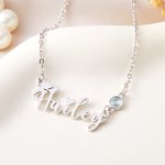 Personalisierte Western Cowboy Stil Birthstone Halskette mit Namen Jahrestag Geburtstag Geschenk für sie