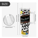 Personlig undervisningsverktyg mönster leopardtryck 40oz tumbler med sugrör och namnuppskattning Lärardagspresent för lärare