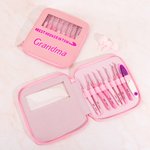 Personalized Pink Ergonomic Name Crochet Hooks 8 Pcs Set with Storage Case for Arthritic Hands Birthday Gift for Crochet Lovers