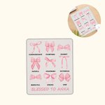 Personalized Coquette Bow Blessed Words of Bible Multiple Sizes Non-Slip Mouse Pad with Text Birthday Religious Gift for Her