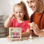 Personalisierte niedlichen Cartoon hölzernen Spardosen mit Namen Geburtstag Geschenk für Kinder