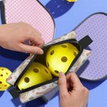 Gepersonaliseerd Retro Bloem Pickleball Balzakje met Naam Verjaardagscadeau voor Sportliefhebber
