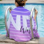 Serviette de Plage Personnalisée avec Nom Linge à Séchage Rapide Couleur Dégradée Cadeau Anniversaire Fête d'Été pour Famille Ami