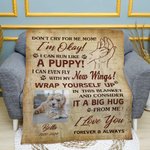 Personalized Multicolour Dog Cat Photo Soft Blanket with Name Date Memorial Sympathy Gift for Pet Lovers