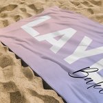 Serviette de Plage Personnalisée avec Nom Linge à Séchage Rapide Couleur Dégradée Cadeau Anniversaire Fête d'Été pour Famille Ami