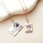 Collier Personnalisé avec Portrait d'Animal Gravé Photo et Nom Cadeau d'Anniversaire pour Amoureux d'Animal de Compagnie
