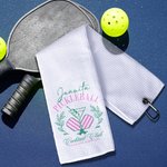 Personalizada Super Absorbente Pickleball Theme Name Waffle Sport Towel Toalla de Té con Clip Regalo de Cumpleaños para los amantes del Pickleball