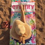Personalisiertes Aquarell-Blumen Strandtuch mit Namen schnelltrockendes Badetuch für Urlaub Strand Garten Geburtstag Geschenk für Damen