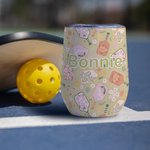 Gobelet avec Paille Personnalisé avec Nom Design Pickleball Cadeau d'Équipe pour Amoureux de Sport