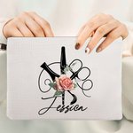 Personalized Floral Hairstylist Makeup Bag with Name Birthday Gift for Hairdresser Barber