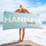 Serviette de Plage Personnalisée avec Nom Linge à Séchage Rapide Couleur Dégradée Cadeau Anniversaire Fête d'Été pour Famille Ami