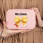 Personalised Large Capacity Pencil Bow-knot Jewellery Box with Name Graduation Teacher's Day Gratitude Gift for Teacher