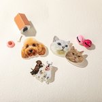Broche en Acrylique Personnalisée avec Portrait d'Animal de Compagnie Cadeau d'Anniversaire pour les Amoureux des Animaux de Compagnie