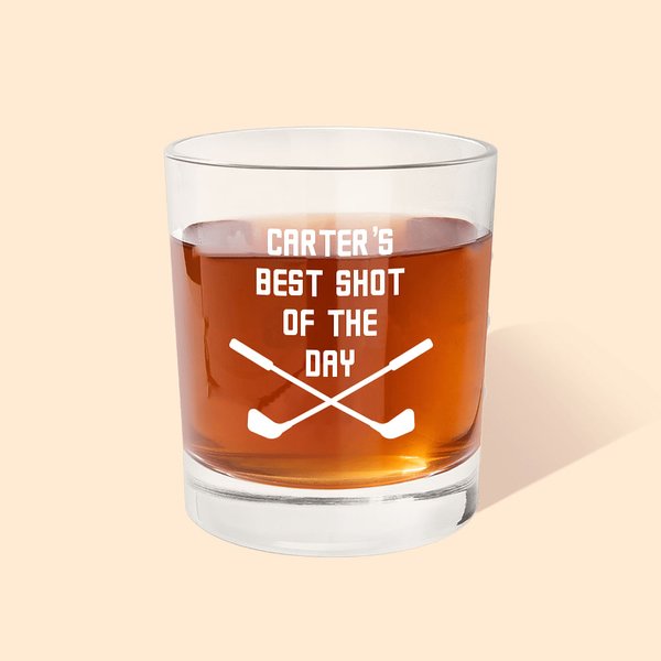 Personalised Golf 10oz Whisky Glasses with Engraved Text Birthday Father's Day Gift for Man Golf Lover