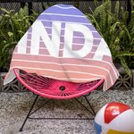 Serviette de Plage Personnalisée avec Nom Linge à Séchage Rapide Couleur Dégradée Cadeau Anniversaire Fête d'Été pour Famille Ami