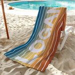 Serviette de Plage Personnalisée avec Nom Linge à Séchage Rapide Couleur Dégradée Cadeau Anniversaire Fête d'Été pour Famille Ami