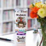 Personalised Teach Love Inspire Pen Apple Ruler Featured Text 40oz Tumbler with Lid And Straw Appreciation Teacher's Day Gift for Teacher