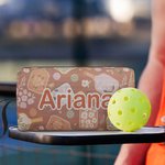 Gepersonaliseerd Retro Bloem Pickleball Balzakje met Naam Verjaardagscadeau voor Sportliefhebber