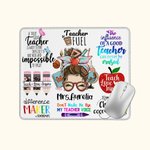 Personalised Fun Cartoon Pencil Apple Teach Love Inspire Non-slip Mouse Pad with Name Appreciation Back to School Gift for Teacher