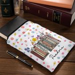 Personalisierte wasserdichte Frühling Wildblumen Buchhülle Abdeckung mit Buchtitel und Name zurück zu Schule Anerkennung Geschenk für Lehrer Lesen Lie