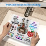 Personalised Fun Cartoon Pencil Apple Teach Love Inspire Non-slip Mouse Pad with Name Appreciation Back to School Gift for Teacher
