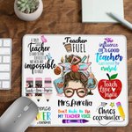 Personalised Fun Cartoon Pencil Apple Teach Love Inspire Non-slip Mouse Pad with Name Appreciation Back to School Gift for Teacher