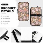 Gepersonaliseerde Retro Flower Pickleball Paddles Water Cup Pouch met verstelbare gesp Verjaardagscadeau voor sportliefhebber