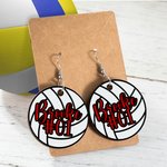 Orecchini da pallavolo in legno personalizzati con nome e numero Regalo di compleanno per chi ama la pallavolo