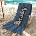 Gepersonaliseerd Super Absorberend Sneldrogend Zacht Groovy Retro Multicolor Strandlaken met Naam Zomerfeest Verjaardagscadeau voor haar