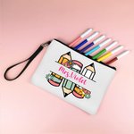 Personalisierte Retro Floral Bleistifte Portable Zipper Storage Bag mit Namen und Armband zurück zu Schule Anerkennung Geburtstagsgeschenk für Lehrer 