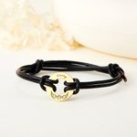Personalizada Grabado Angel Wings Pet Paw Print Pulsera de cuerda de cuero con nombre Memorial Simpatía Regalo para Pet Lovers