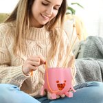 Personalised 3D Printed Cute Smile Face Crochet Knitting Yarn Bowl with Name Multicolour Available Funny Birthday Gift for Mom Grandma