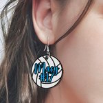 Orecchini da pallavolo in legno personalizzati con nome e numero Regalo di compleanno per chi ama la pallavolo