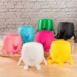 Personalised 3D Printed Cute Smile Face Crochet Knitting Yarn Bowl with Name Multicolour Available Funny Birthday Gift for Mom Grandma