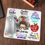 Personalised Fun Cartoon Pencil Apple Teach Love Inspire Non-slip Mouse Pad with Name Appreciation Back to School Gift for Teacher